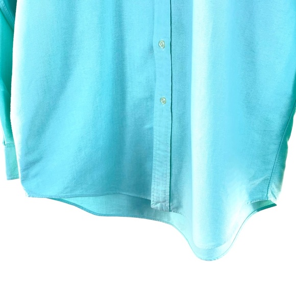 Ralph Lauren Blue Label Classic Fit Button Down Teal Shirt 100% Cotton Medium - Picture 10 of 12